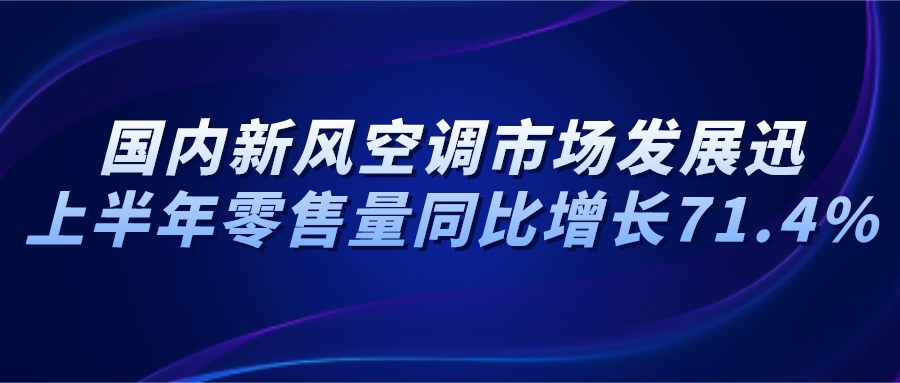 國內(nèi)新風(fēng)空調(diào)市場發(fā)展迅速，上半年零售量同比增長71.4%